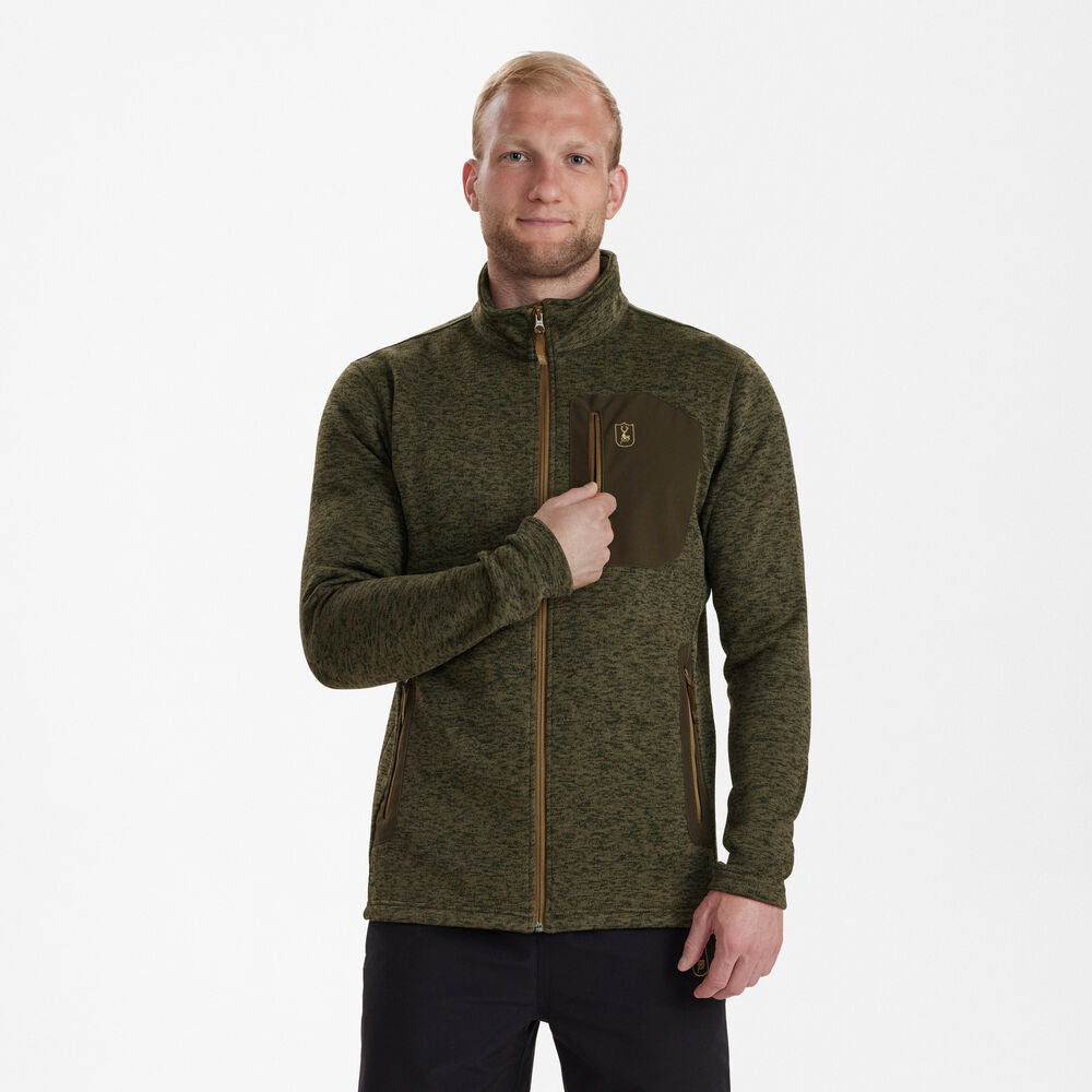 Sarek Strickjacke Olive Night melange
